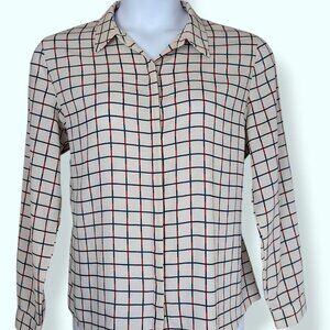 (2/$20) Splash Red & Blue Line Blouse